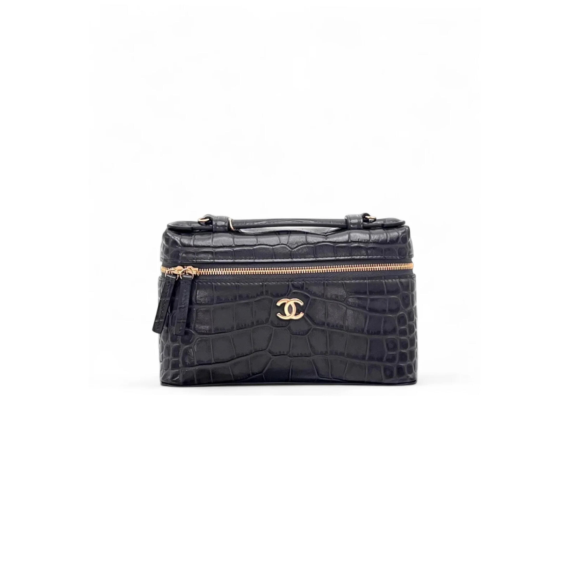 CHANEL TRENDY HANDLE SLIM VANITY CALFSKIN CROCODILE EMBOSSED AS5346 (19.5*17*5cm)